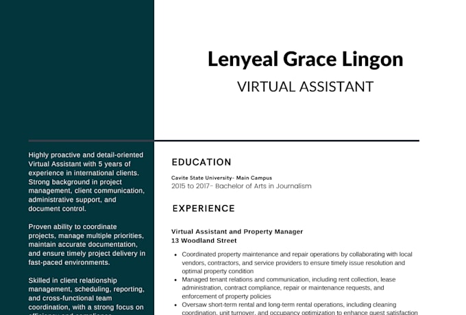 be a project coordinator and an admin virtual assistant